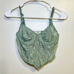 Sage Green Lace Corset Top Size Medium